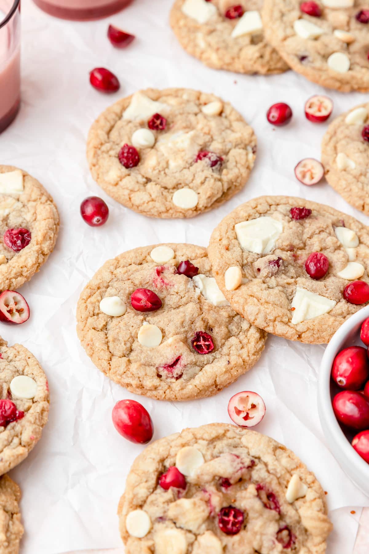 white chocolate cranberry cookies.
