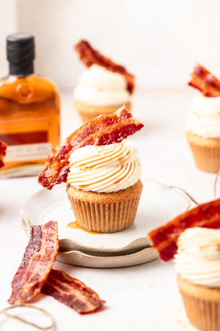 Maple Bacon Cupcakes with Bourbon Brown Butter Frosting