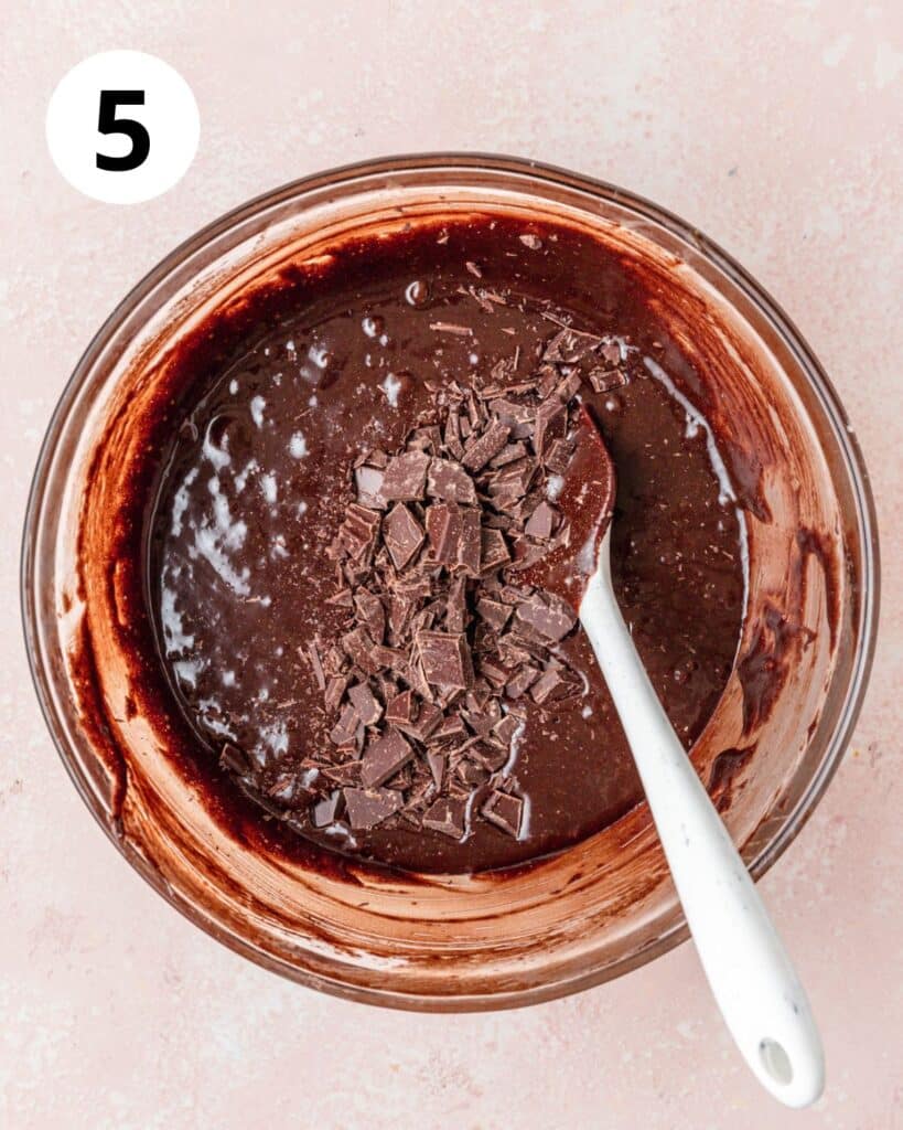 stirring in optional chocolate chunks.