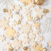 close up shot of shortbread christmas cookies.