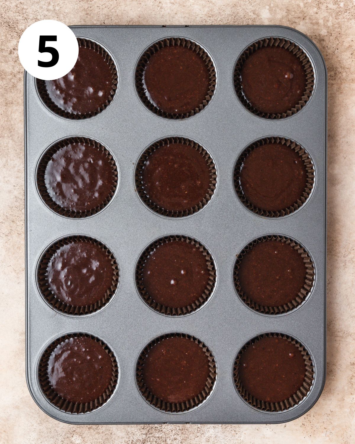 chocolate hazelnut cupcakes before baking.