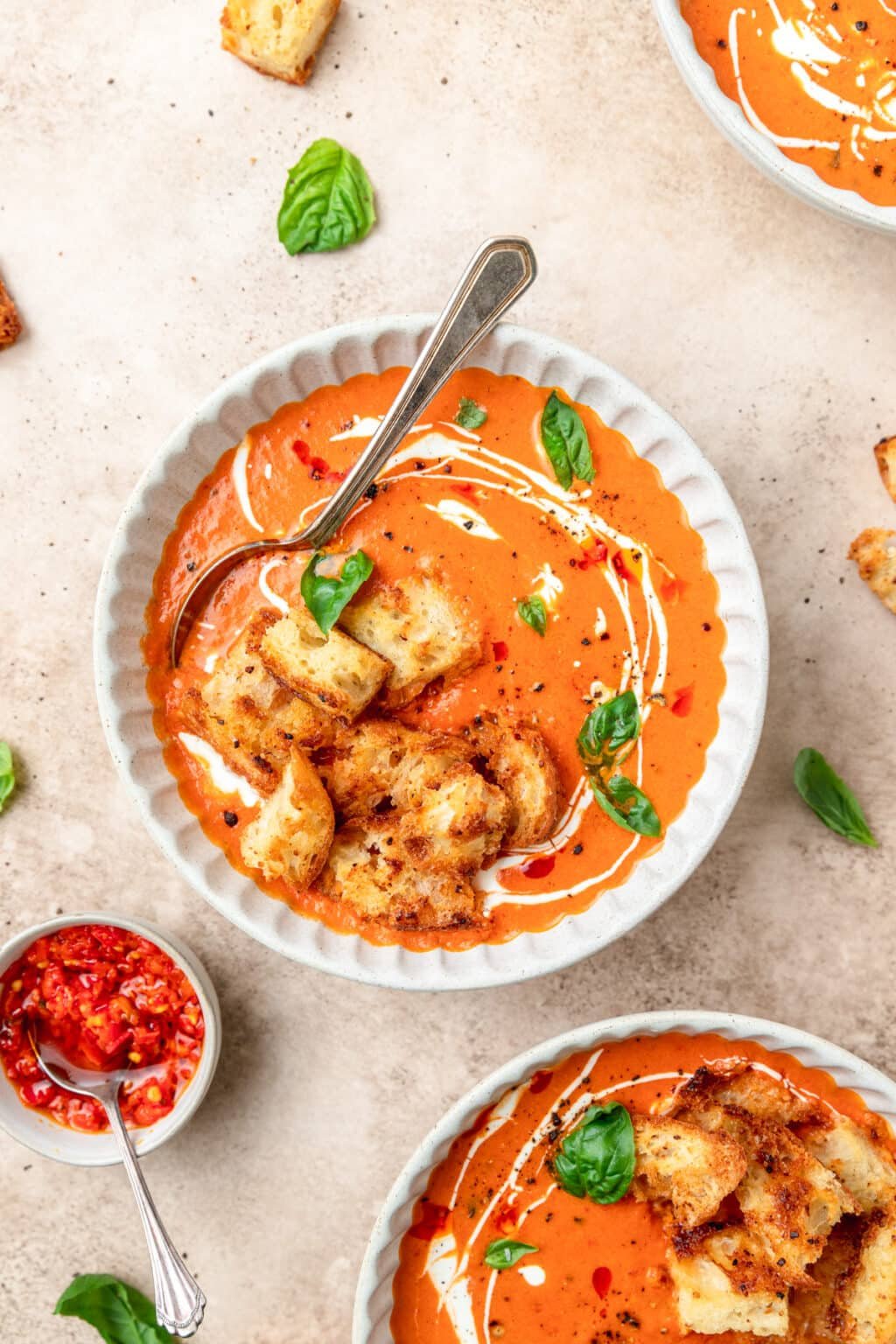 Spicy Tomato Soup with Calabrian Chilies Barley & Sage