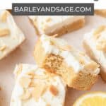 frosted lemon sugar cookie bars pin.