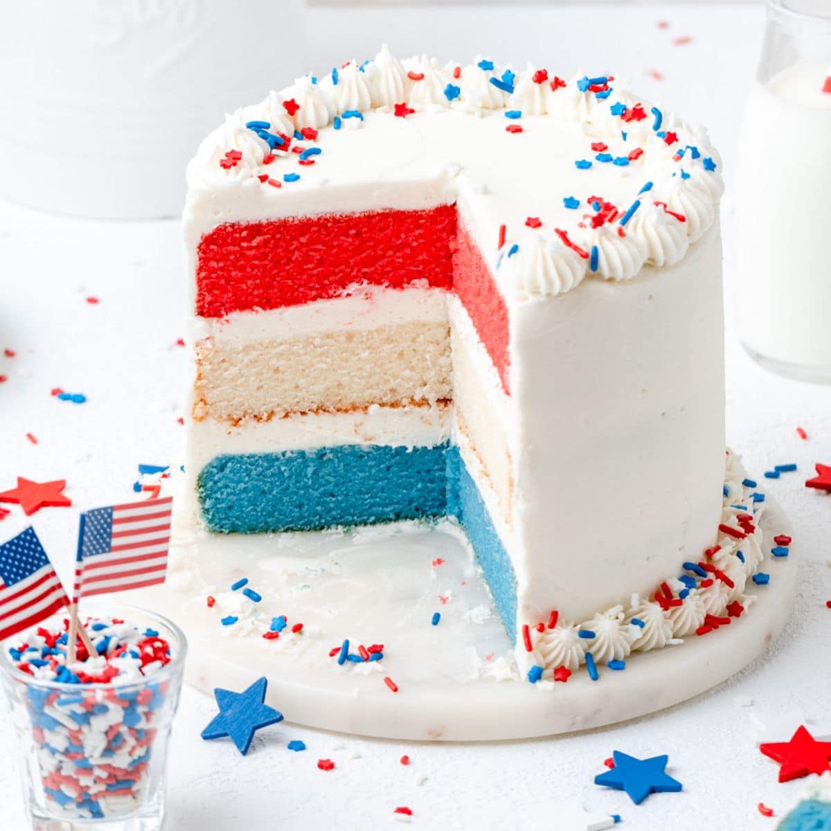 Red, White, & Blue Layer Cake