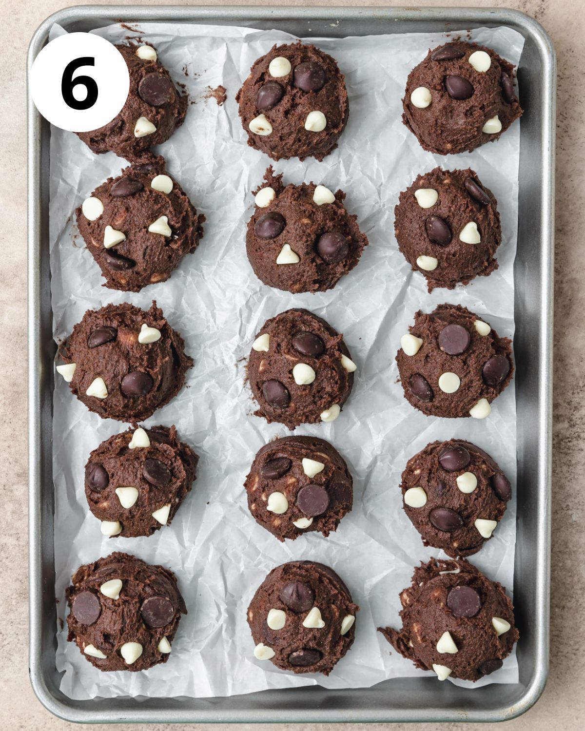 balls of triple chocolate cookie dough.