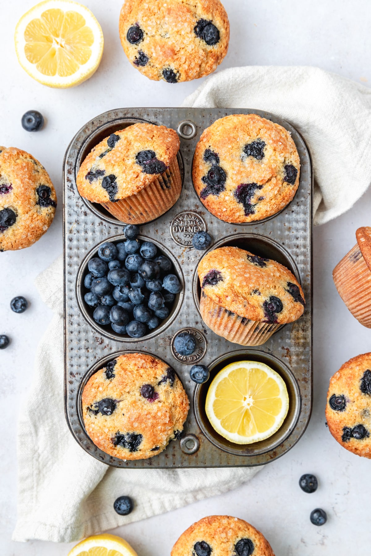 brown butter blueberry muffins.