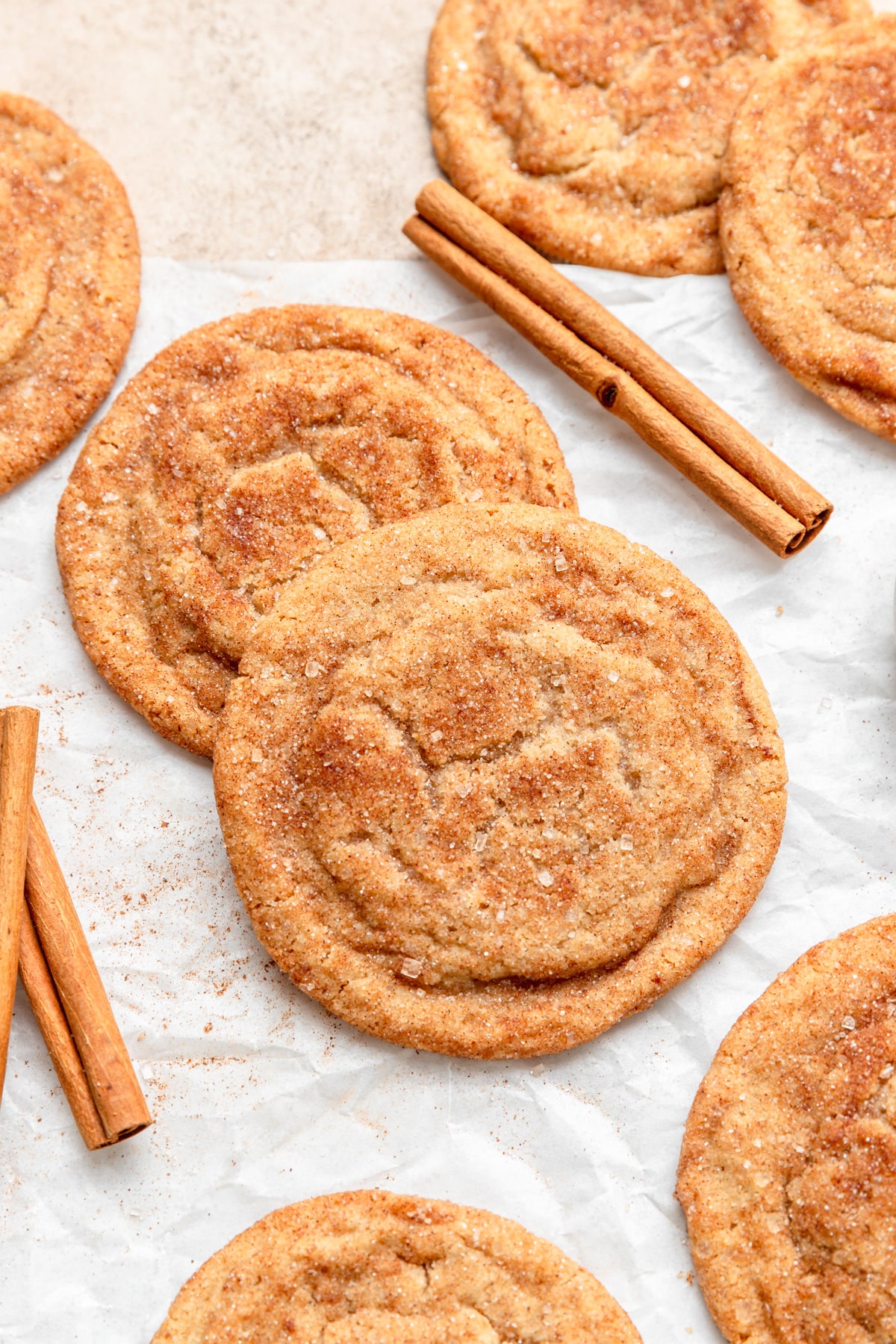 chewy brown butter snickerdoodle cookies.