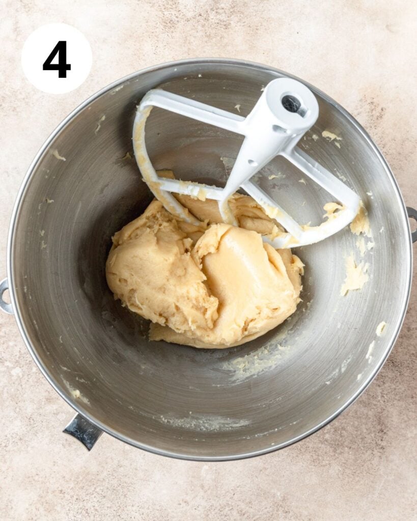 churro dough in mixing bowl.