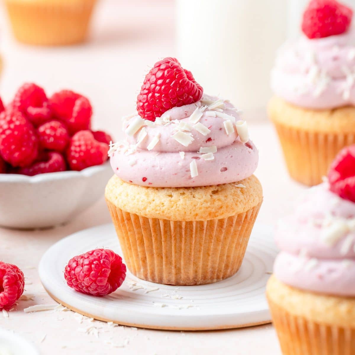 Raspberry White Chocolate Cupcakes ~ Barley & Sage