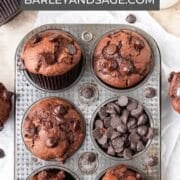 chocolate zucchini muffins pin.