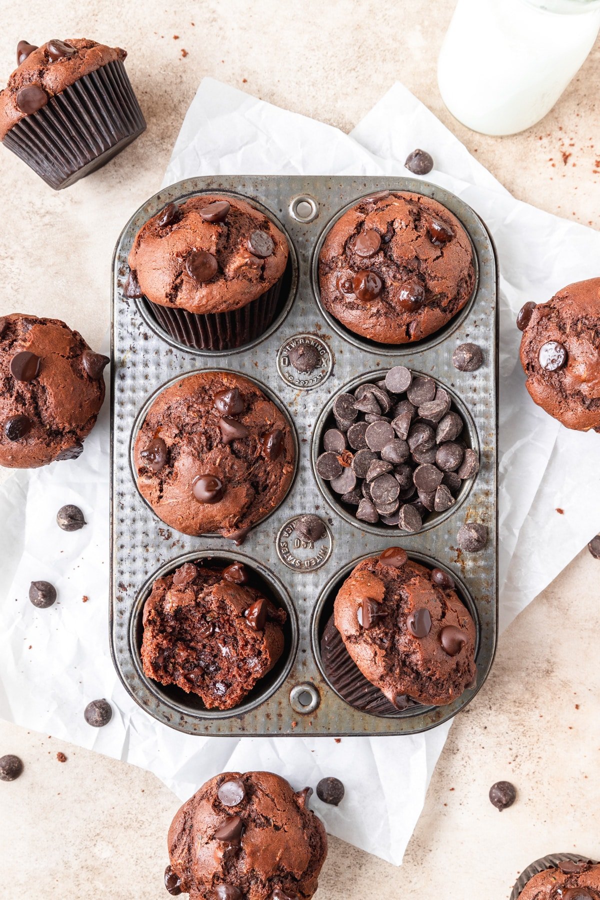 zucchini chocolate chip muffins.
