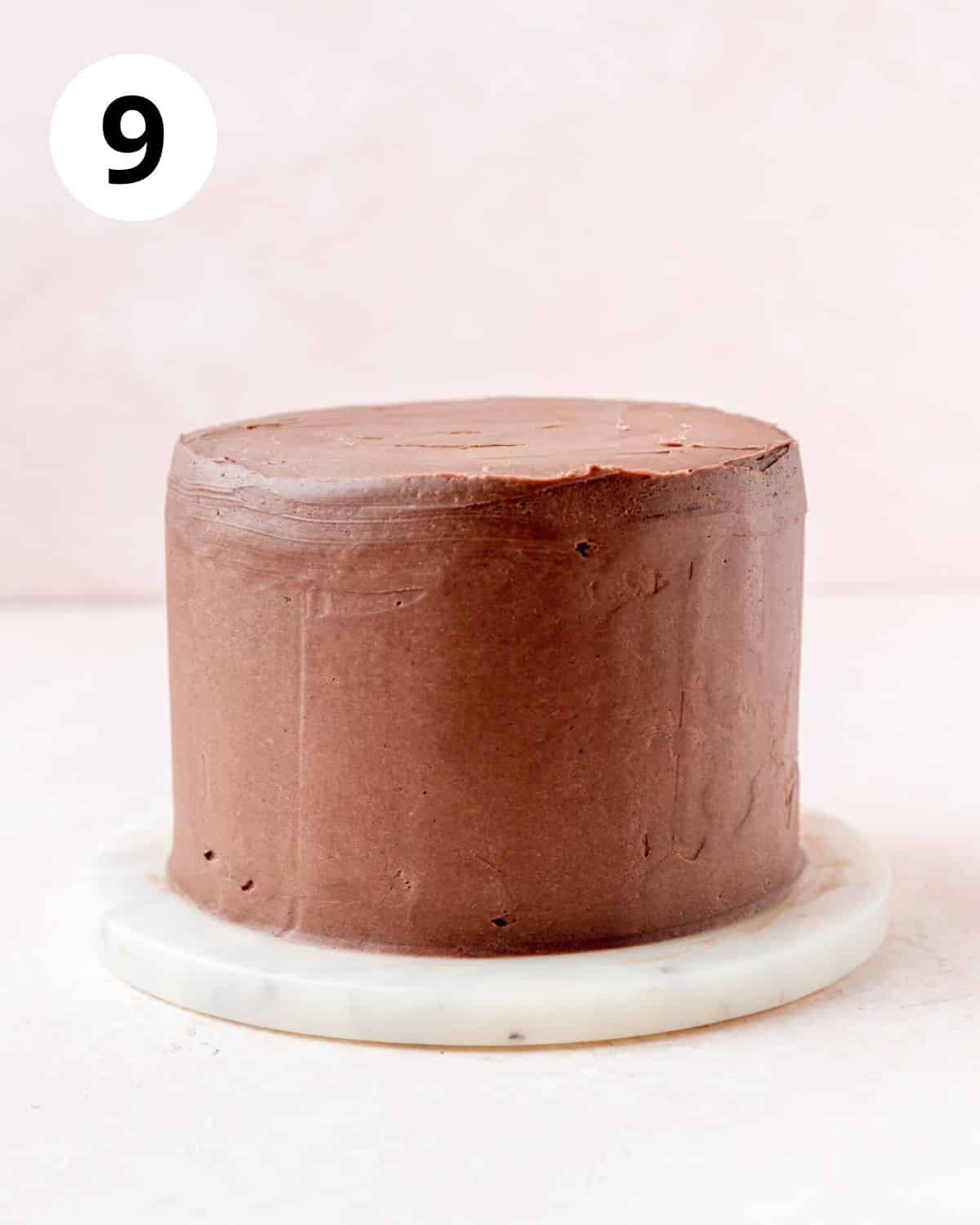 layer cake frosted on the outside.