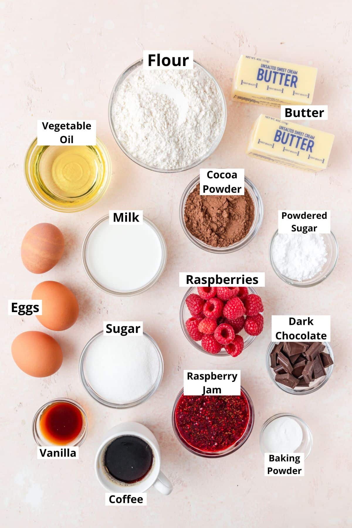 raspberry chocolate cake ingredients. 