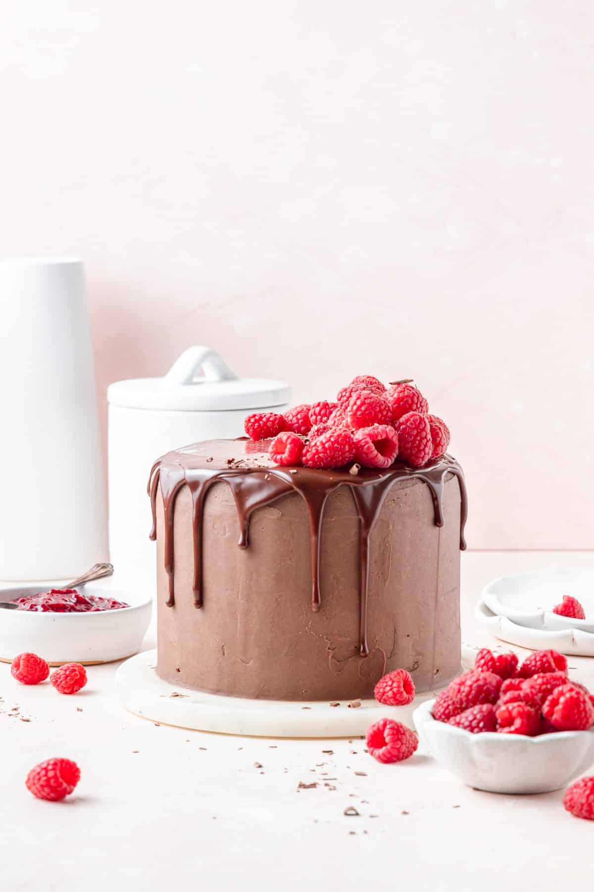 dark chocolate raspberry cake. 