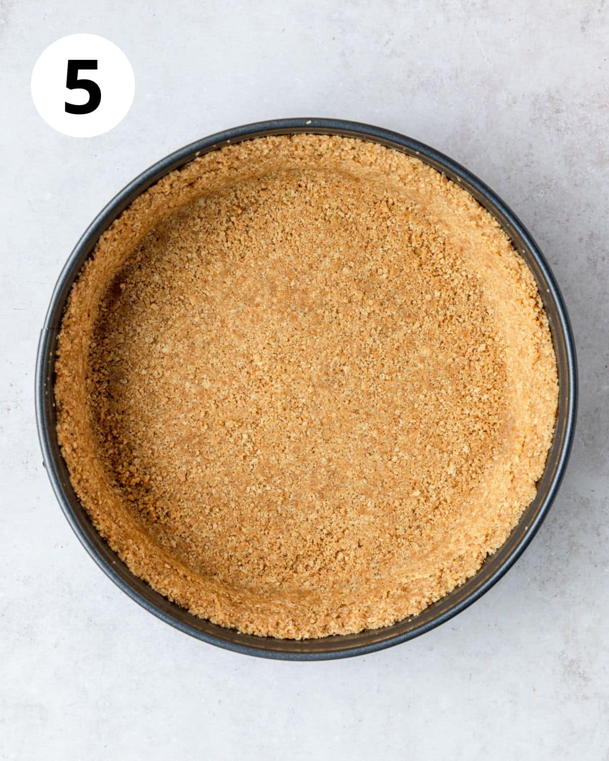 graham cracker crust pressed into springform pan.