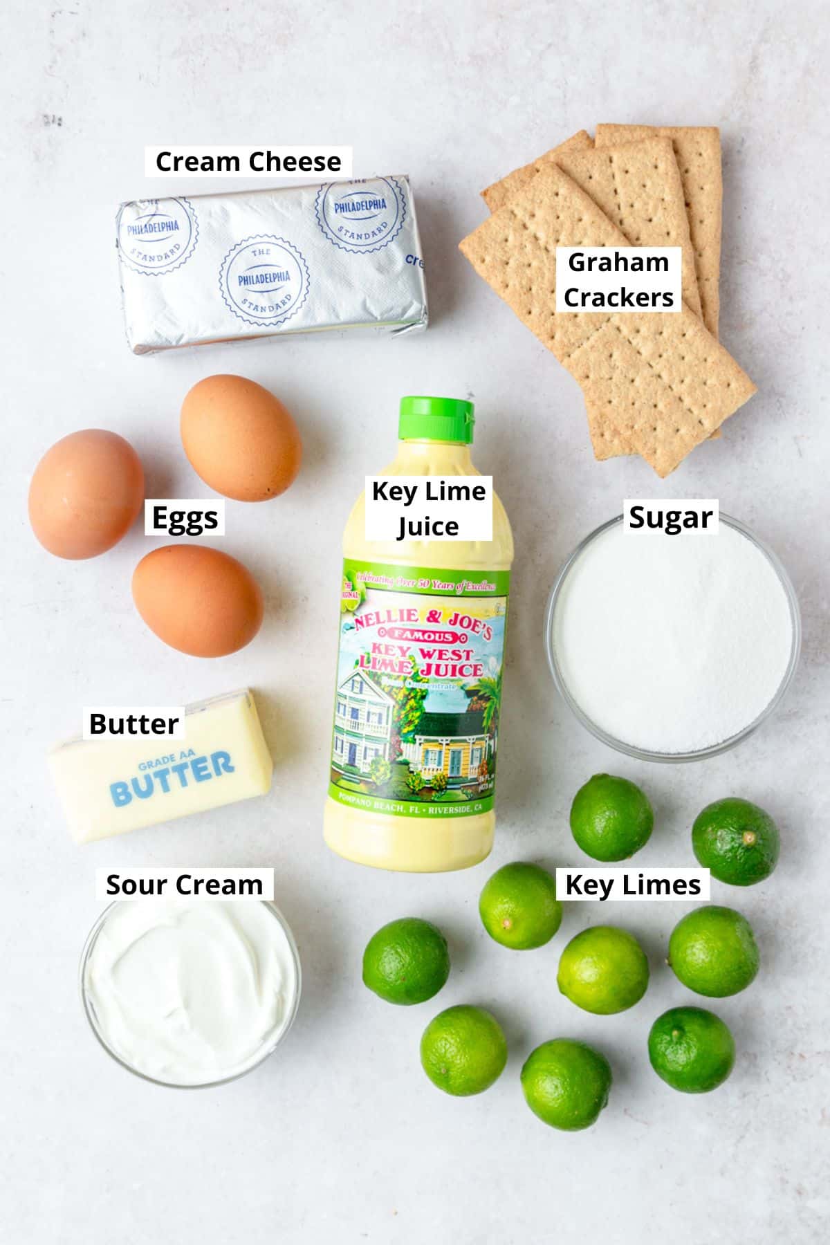 key lime cheesecake ingredients.