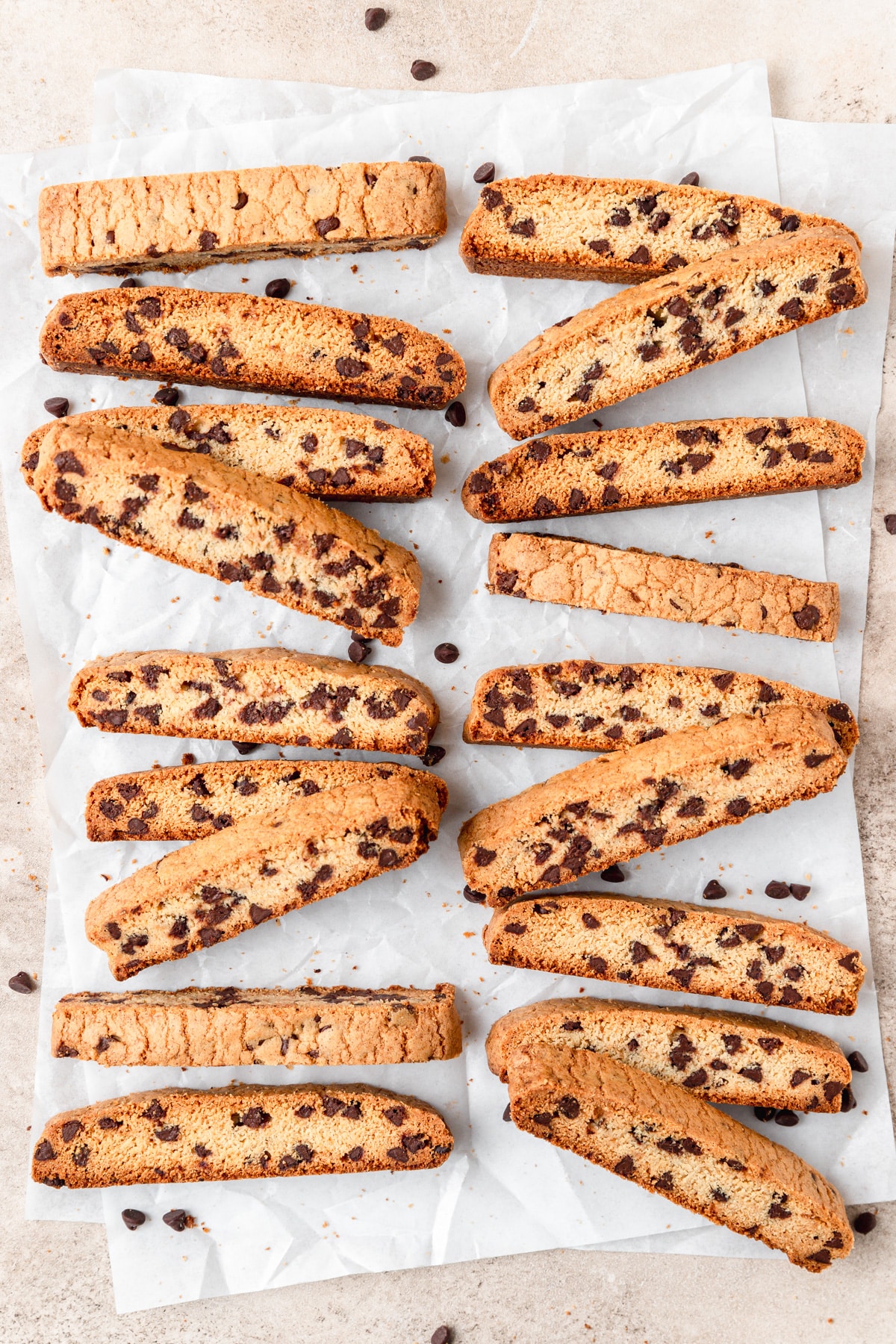 mini chocolate chip biscotti.