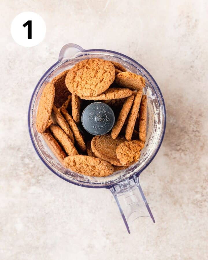 gingersnap cookies in food processor.
