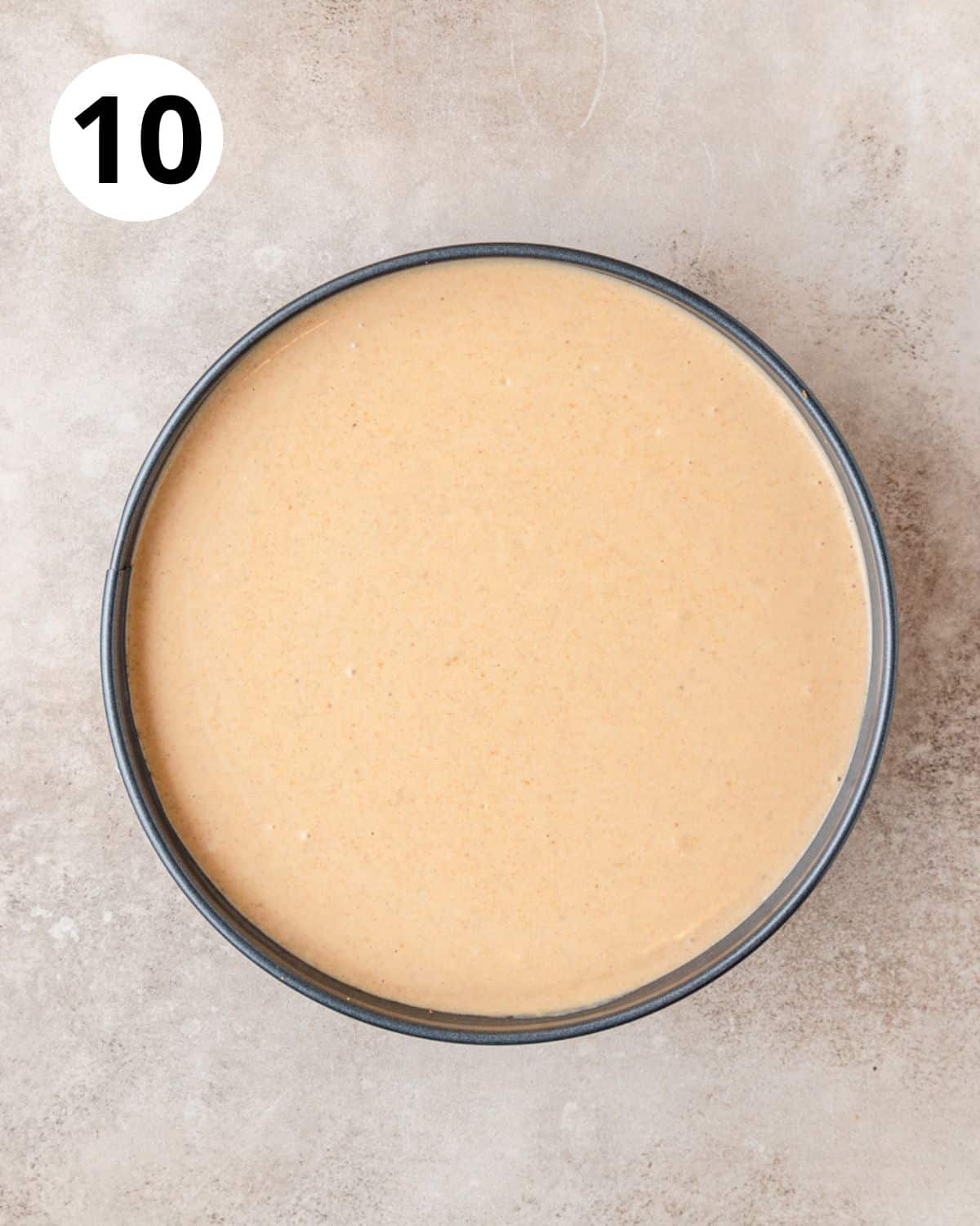 pumpkin cheesecake before baking.