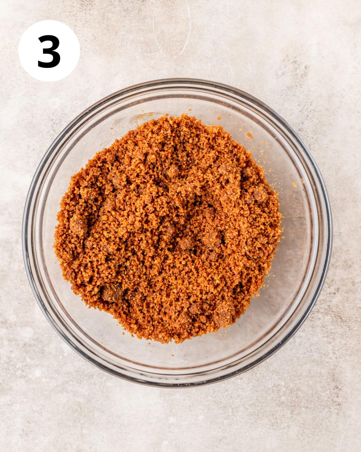 gingersnap crumbs in bowl.