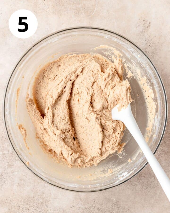 apple butter cookie dough in bowl.