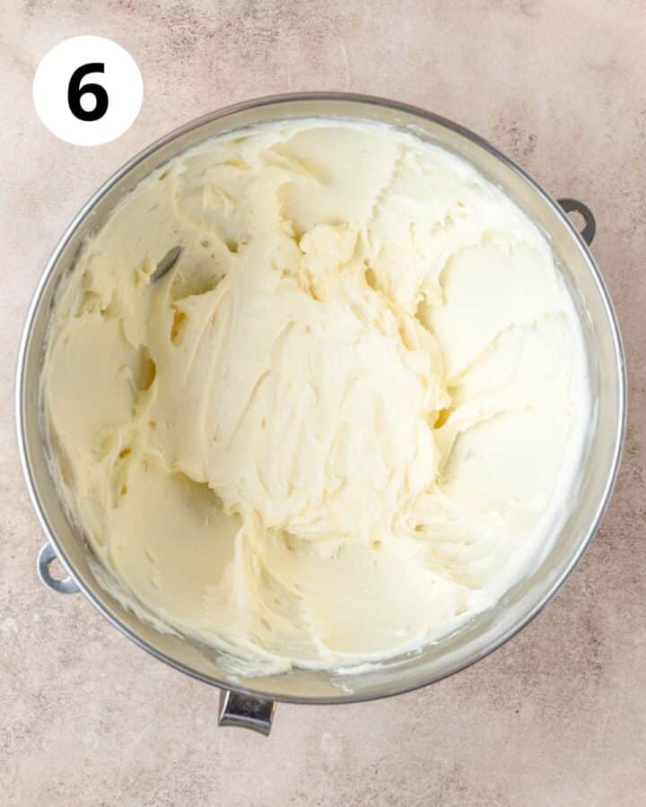 cream cheese beat until creamy and smooth.