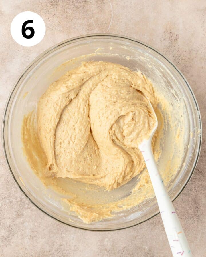 eggnog muffin batter in bowl.