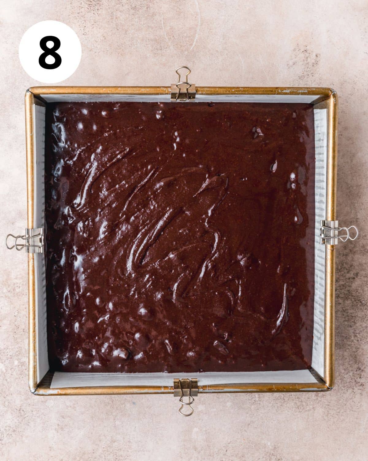 brown butter brownies before baking.