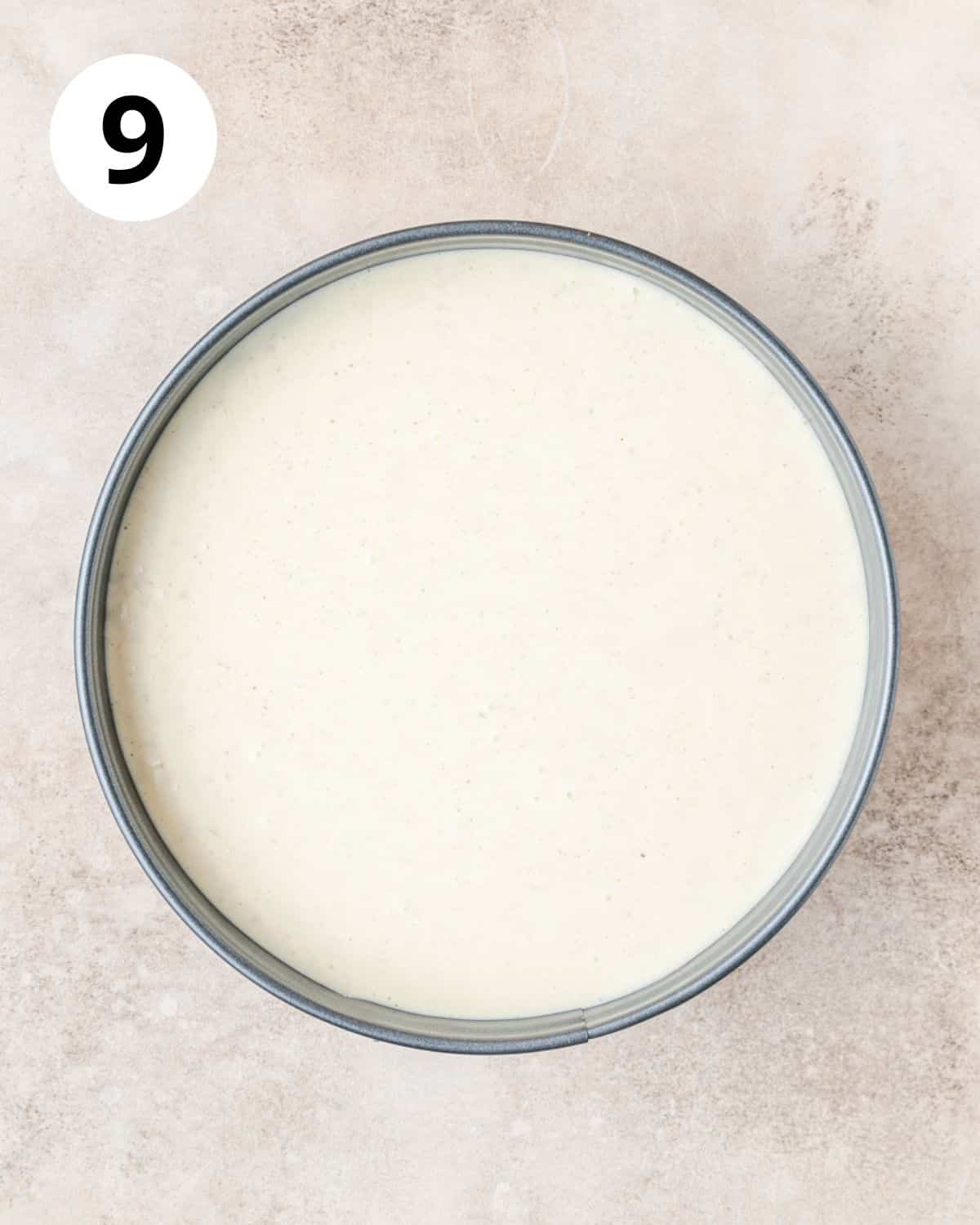 eggnog cheesecake before baking.