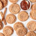 soft apple butter cookies rolled in cinnamon sugar.