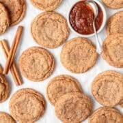 soft apple butter cookies rolled in cinnamon sugar.