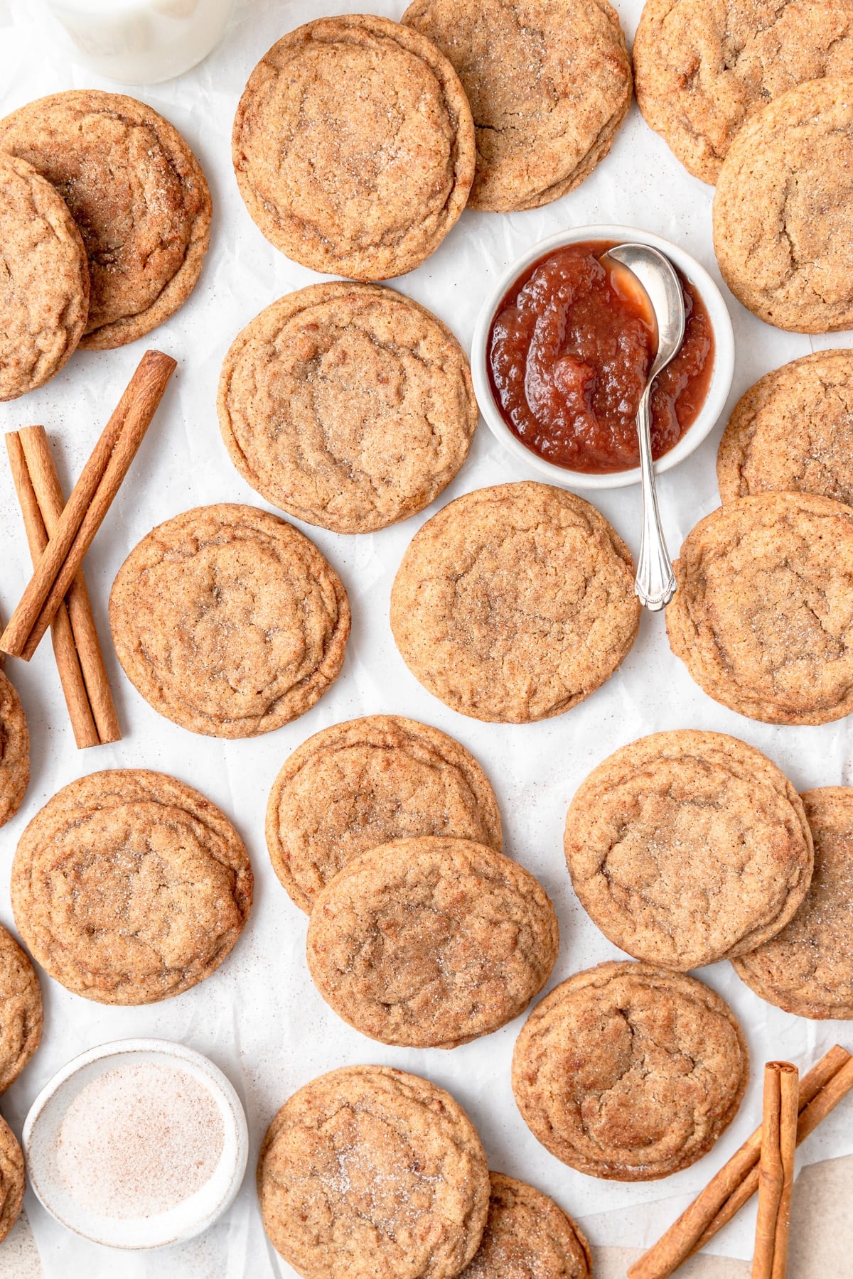 apple butter cookies rolled in cinnamon sugar.