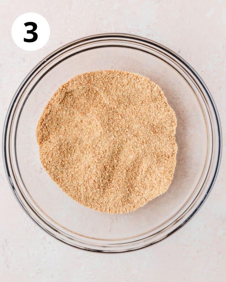 graham cracker crumbs in bowl.
