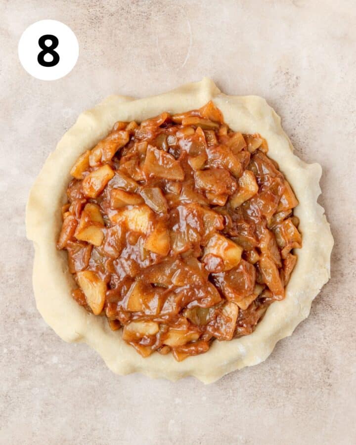 pie crust filled with pre cooked apple filling. 