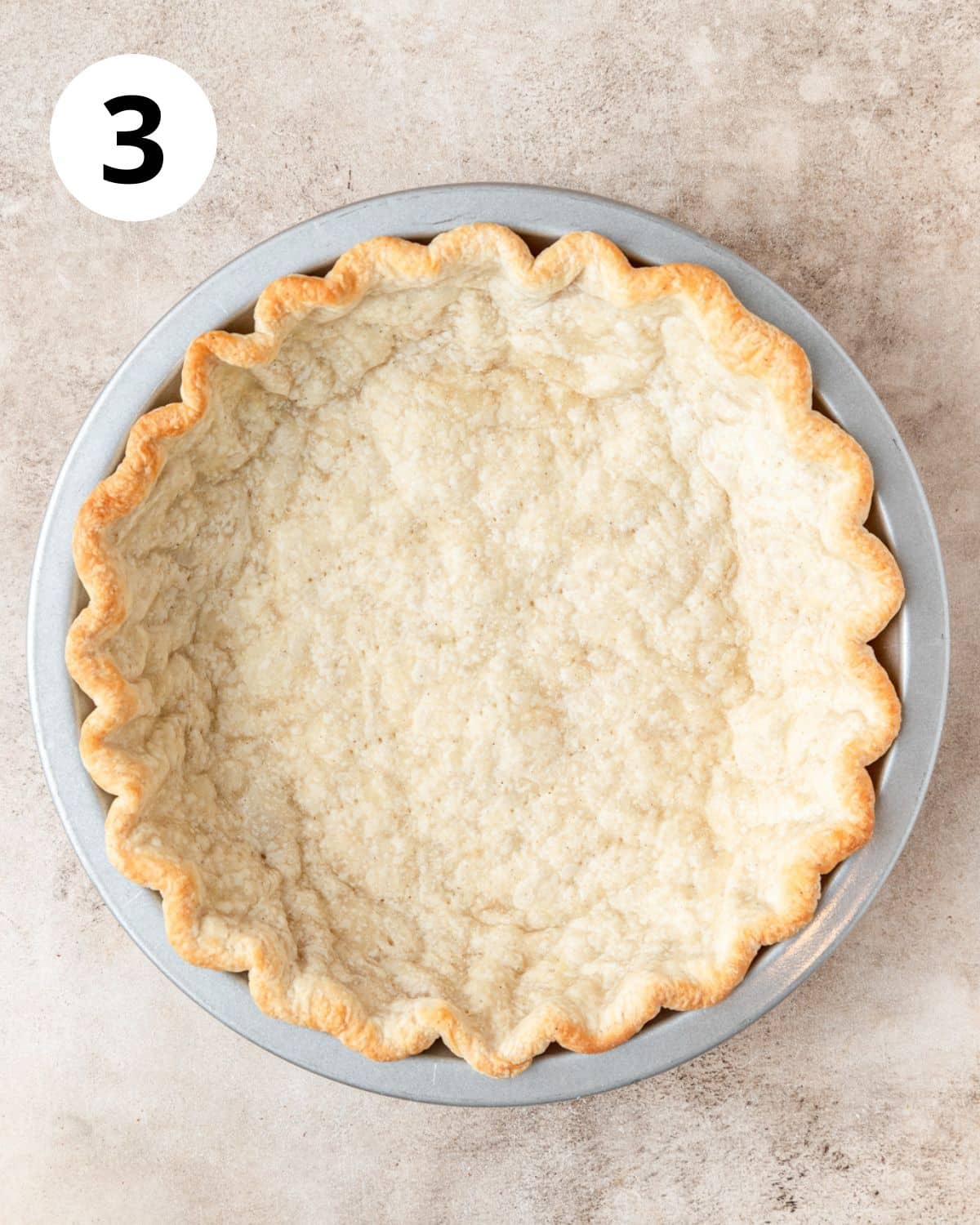 blind baked pie crust before filling.