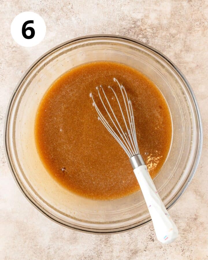 pecan pie filling in bowl.