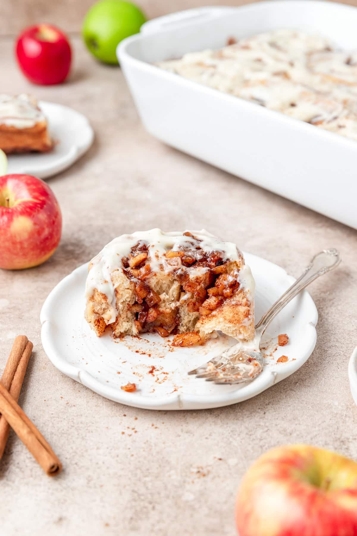fluffy apple cinnamon roll.