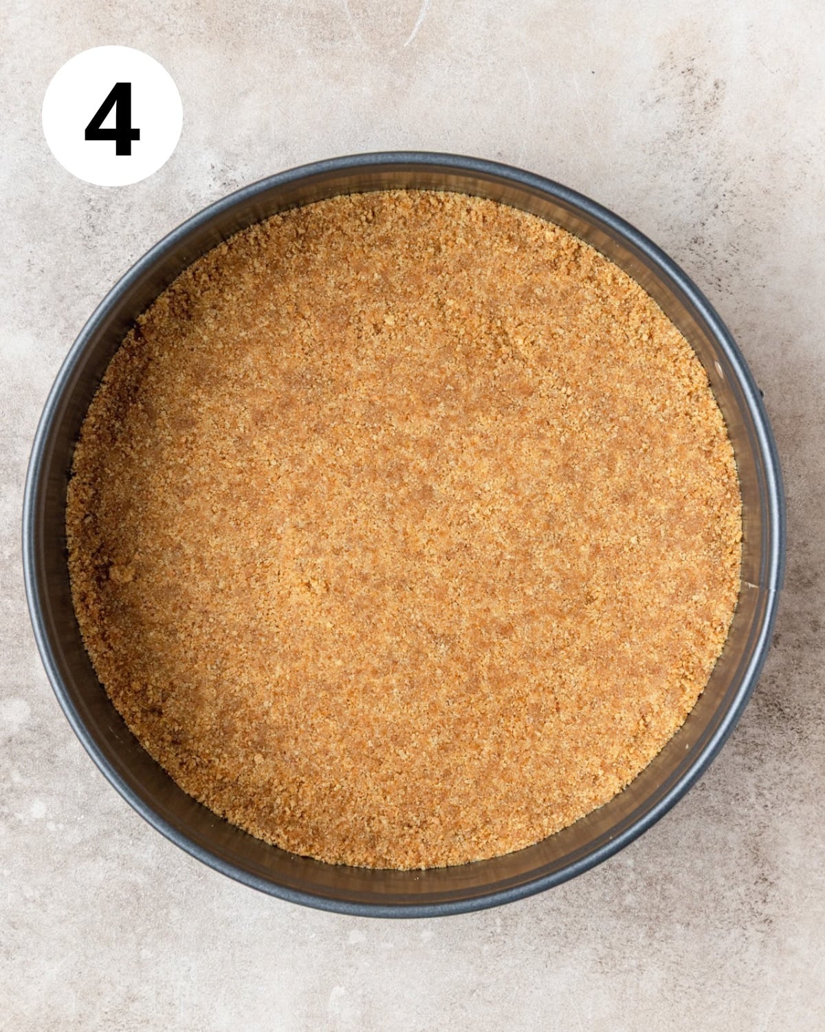 graham cracker crust pressed into bottom of springform pan.