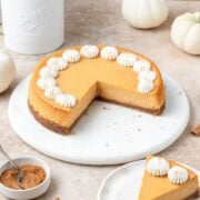 close up of pumpkin cheesecake.