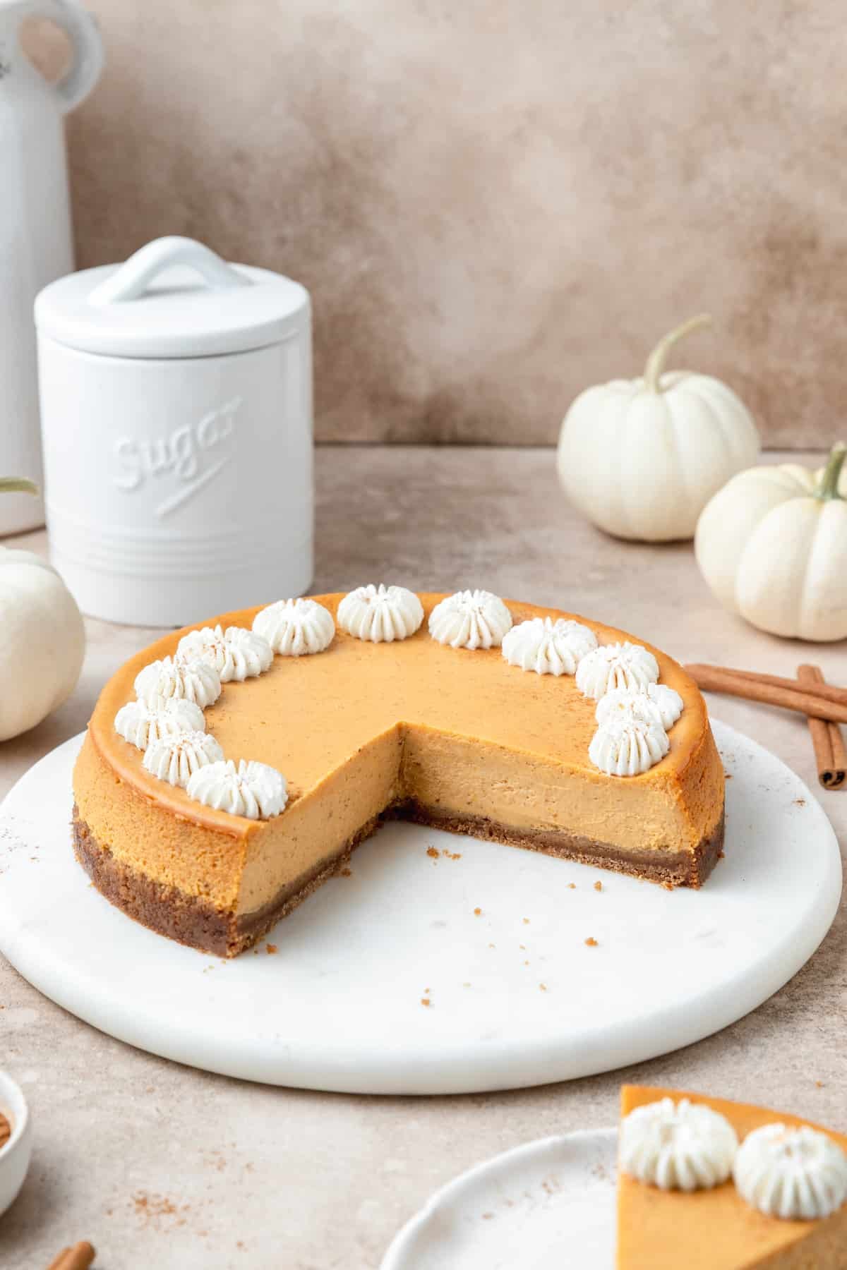 creamy pumpkin cheesecake.